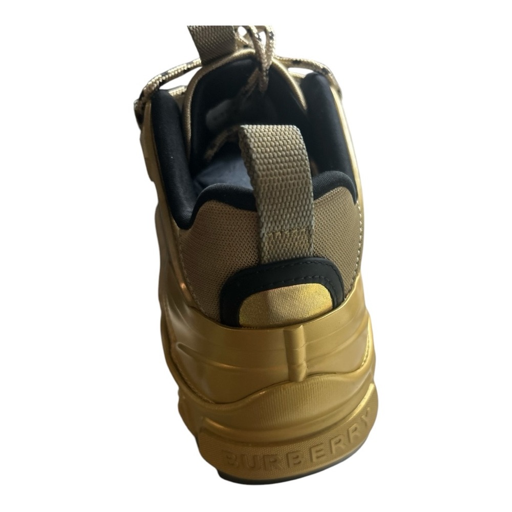Burberry Arthur calf sneakers lace up New Gold in Box with dust bag - Picture 7 of 8